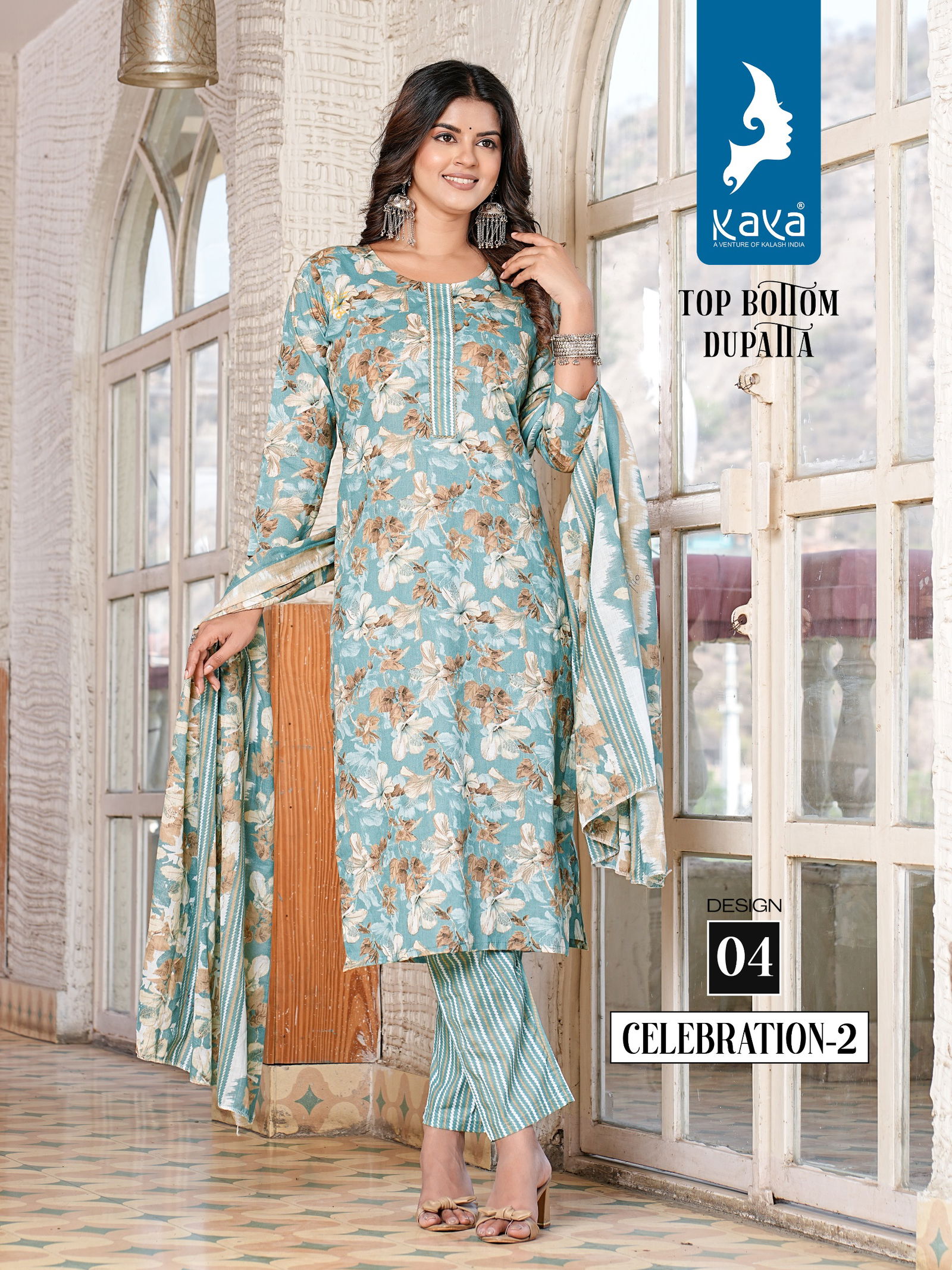 Celebration 2 By Kaya Printed Cotton Kurti With Bottom Dupatta Wholesale Price In Surat